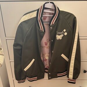Coach Green and Cream Varsity Jacket